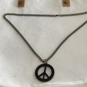 Elegant Black Peace Pendant Necklace
